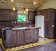 Oak kitchen cabinets with dark walnut stain, Blue Lake, CA