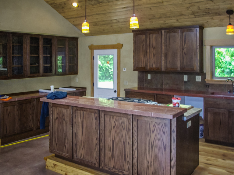 dark walnut stain cabinets