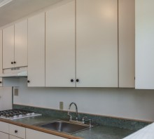 Melamine cabinets and laminate counter for canning room, Fortuna, CA