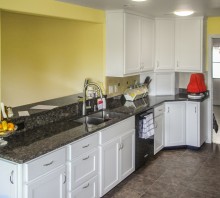 Maple kitchen cabinets with white varnish - Fortuna, CA